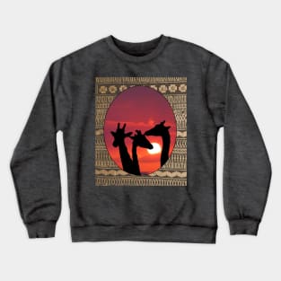 Giraffe Sunset Crewneck Sweatshirt